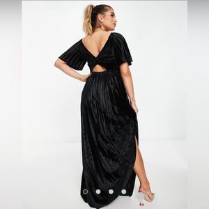 ASOS Twist Back Empire Waist Velvet Maxi Dress
